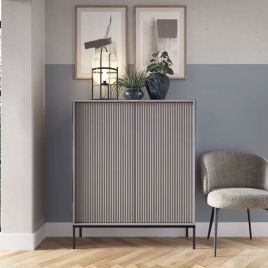 Galadriel Nyx Highboard Cabinet with 2 Doors - Grey Matt