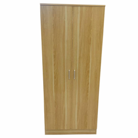 Wardrobe - SLEEK 2 Door Wardrobe Oak Finish 80cm