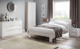 Manhattan White Gloss Bed - Double 4ft6