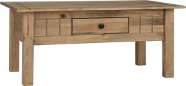 Panama 1 Drawer Coffee Table - Natural Wax