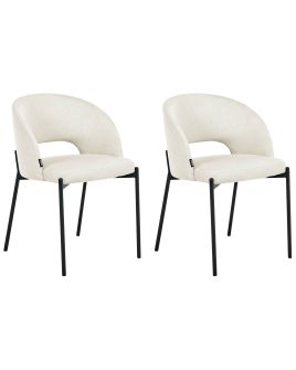 FALLBRIDGE Fabric Dining Chairs - Set of 2 - Light Beige