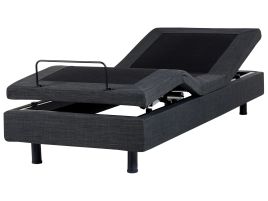 DEKU Adjustable Bed without Headboard Fabric 90 x 200 cm (EU Single) Dark Grey