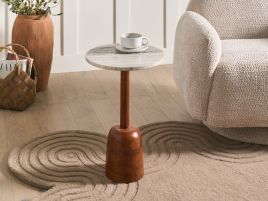 RANUFA Round Side Table - Brown