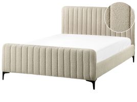 KEWAL Bedframe Boucle 140 x 200cm EU Double Bed Beige