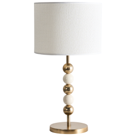 SARAVINE Metal Table Lamp - Brass with Beige