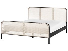 NOARON Bed Pine Wood 180 x 200 cm (EU Super King) Black