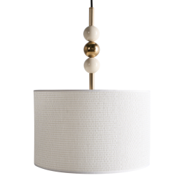 SARAVINE Metal Pendant Lamp - Brass with Beige