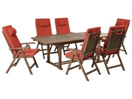 BALSA 6 Seater Garden Dining Set - Red