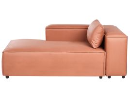 COMLEIGH Faux Leather Chaise Lounge Right Hand - Brown