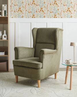 ABSONIA Corduroy Armchair - Green