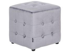 Velvet Pouffe Grey WISCONSIN