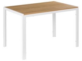 PRESTCOMBE Rectangular Dining Table - White with Brown