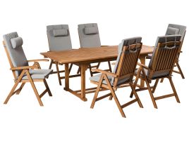 BREEZ 6 Seater Garden Dining Set - Grey Melange