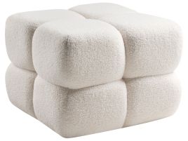 HANCOMBE Boucle Fabric Footstool - Off White