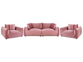 Sofa Set - LVUOS Velvet Living Room Set Pink