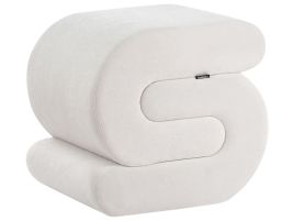 HARBOURNE Chenille Fabric Footstool - Off White