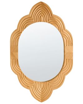 BENLEIGH Wall Mirror Pine Wood - Light Brown