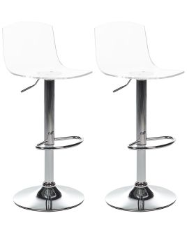 Set of 2 Bar Chairs IMOLA Swivel Transparent