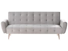 3 Seater Sofabed - SIKNA Velvet Light Grey