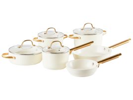 TLIEE PRO 10 Piece Pan Set Off-White