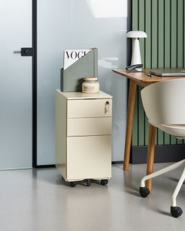 CLAYDEN Office Storage Unit with Locker - Light Beige
