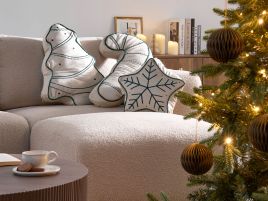DRELLINGDON Velvet Decorative Cushions Set of 3 - Beige