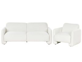 Sofa Set - SADANL Fabric Living Room Set White