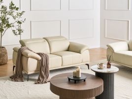 BAQENA Vegan Leather 2 Seater Sofa - Beige