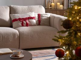 NENTARA Velvet Decorative Cushions Set of 2 - Taupe