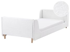 KAYE Kids Bedframe Boucle 90 x 200cm EU Single Bed Off-White