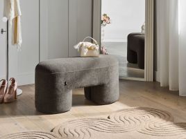 BOGEXA Boucle Ottoman Bench - Brown