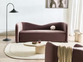 CLEYBOURNE Velvet 3 Seater Sofa - Dark Brown