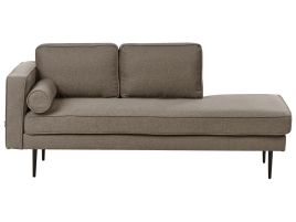 MIRAAMS Left Hand Fabric Chaise Lounge Brown