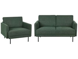 Sofa Set - BERDA Fabric Living Room Set Dark Green
