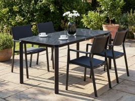 DERUXO Garden Dining Table - Black