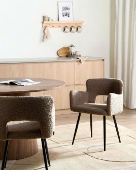 FERNSHAW Boucle Dining Chairs Set of 2 - Brown