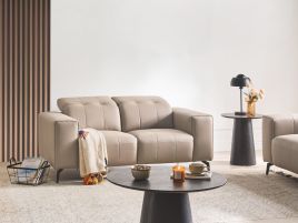 BANUXA Vegan Leather 2 Seater Sofa - Taupe