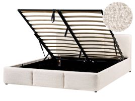 BOUESS Ottoman Bed Boucle 160 x 200 cm (EU King Size) Off-White