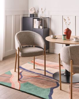 DEDAXA Fabric Dining Chairs Set of 2 - Taupe