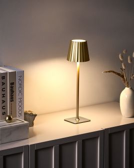 LRAVENTO Wireless LED Table Lamp with Dimmer - Gold