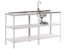 VLIAMA 2 Piece Outdoor Kitchen Set with Sink White