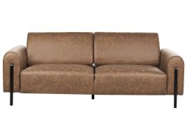 3 Seater Fabric Sofa Brown ASKIM