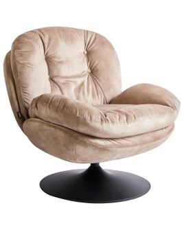 Swivel Armchair NOLVIK Velvet Sand Beige