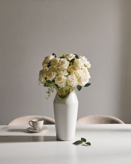 BEVILO Artificial FLora Bouquet - White