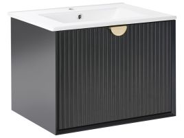 ANDERLEIGH Wall Mounted Vanity Unit with Basin 60 cm - Black