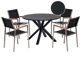 Garden Dining Set 4 Seater MALETTO/GROSSETO Metal Black