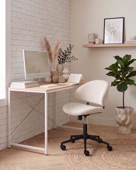 KASERO Corduroy Office Chair - Off White