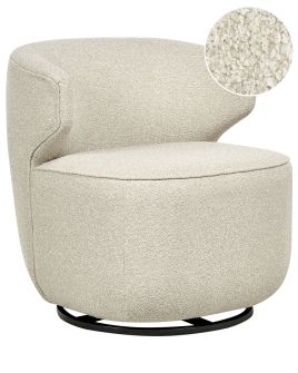 WARDENLEIGH Boucle Fabric Swivel Armchair - Beige