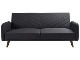 3 Seater Sofabed - LUNZA Faux Linen Black