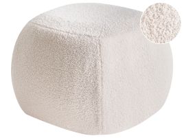 MOSSLEIGH Boucle Fabric Footstool - Off White